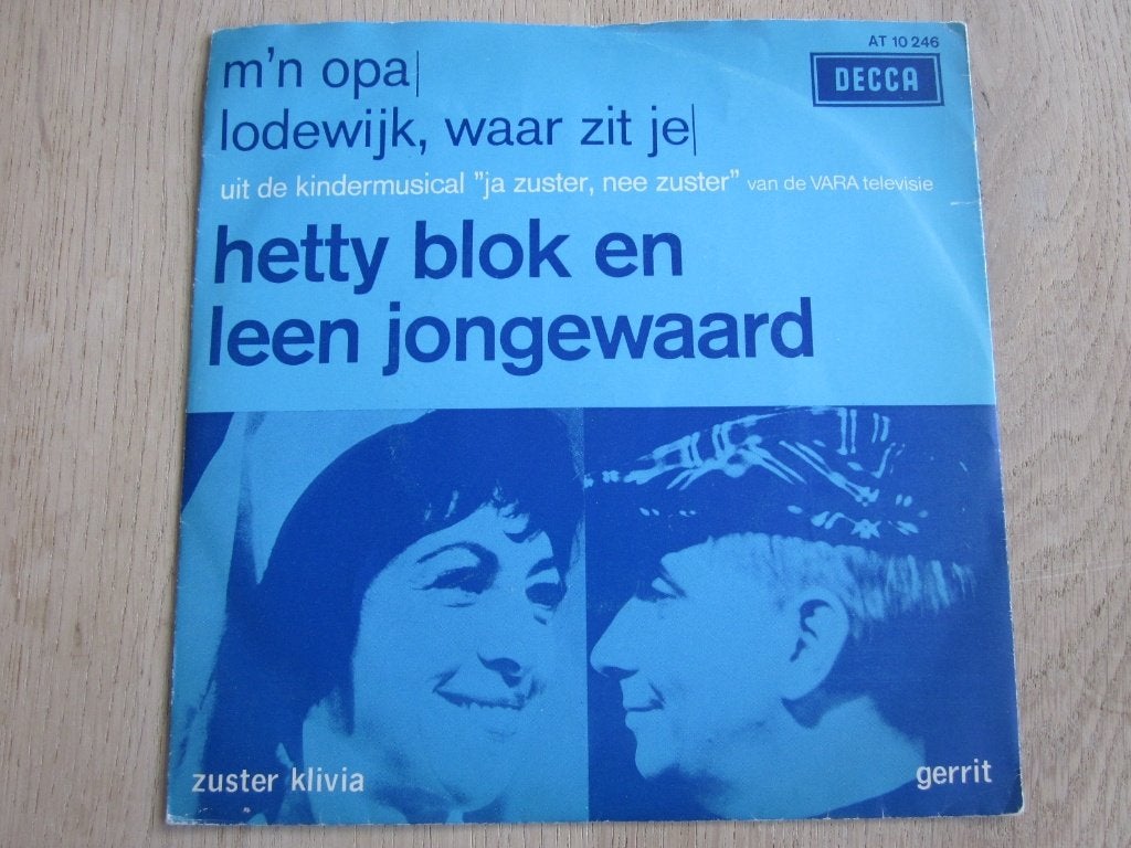 Hetty Blok en Leen Jongewaard - M'n opa, Verzenden, 7 inch, Zo goed als nieuw, Beschermende buitenhoes