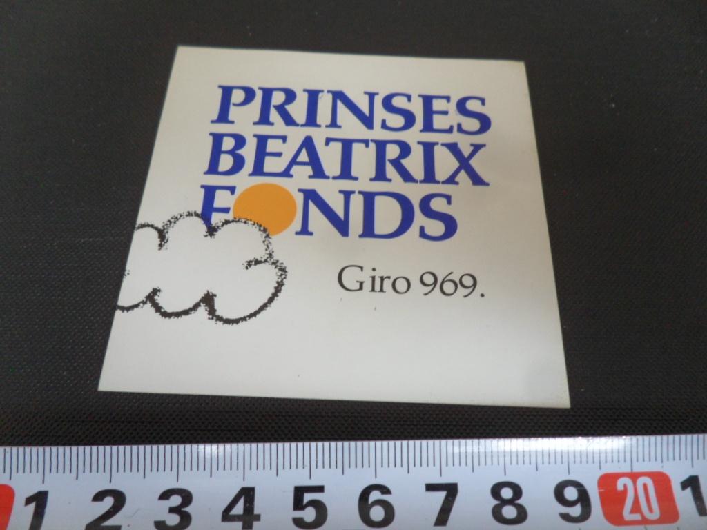 sticker Prinses Beatrix Fonds Giro 969 *, Ophalen, Zo goed als nieuw