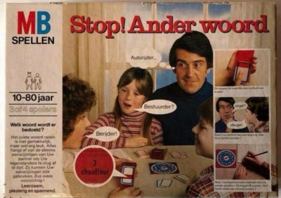 Vintage MB Spellen Stop! Ander Woord Gezelschapsspel 1978, Hobby en Vrije tijd, Gezelschapsspellen | Bordspellen, Een of twee spelers