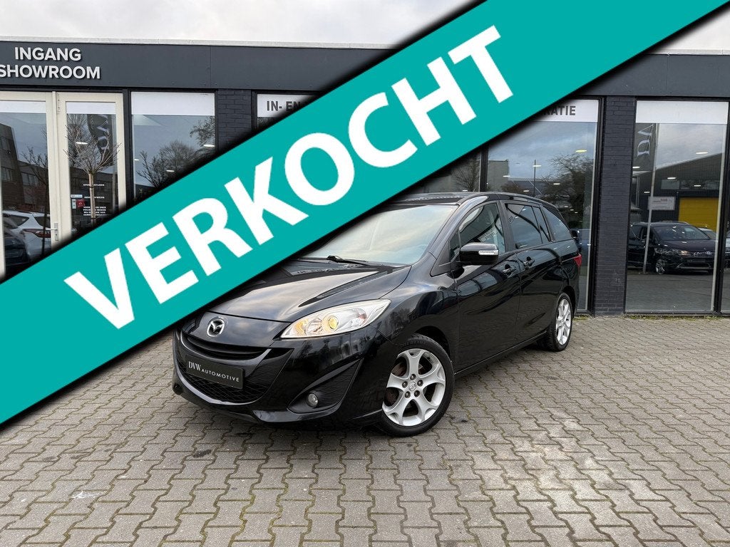 Mazda 5 2.0 TS+ 7 persoon automaat, Auto's, Mazda, Euro 5, Stof, Gebruikt, Zwart