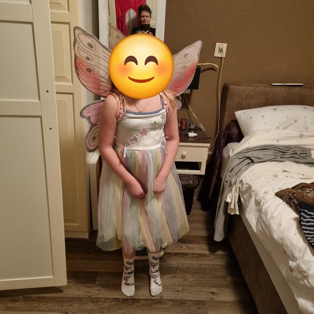 Prachtige Efteling Regenboog Feeënjurk met Vleugels, Kinderen en Baby's, Carnavalskleding en Verkleedspullen, Ophalen of Verzenden