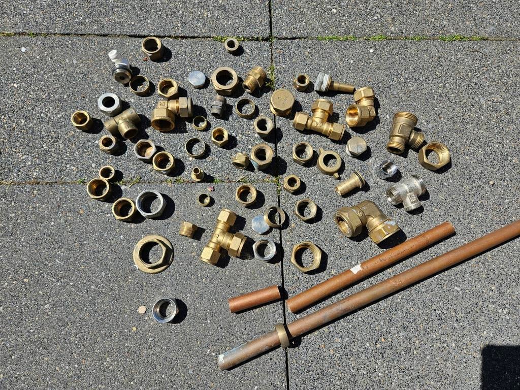 Koper koppelingen, Doe-het-zelf en Verbouw, Buizen en Afvoer, Ophalen, Overige materialen, Gebruikt, Overige typen