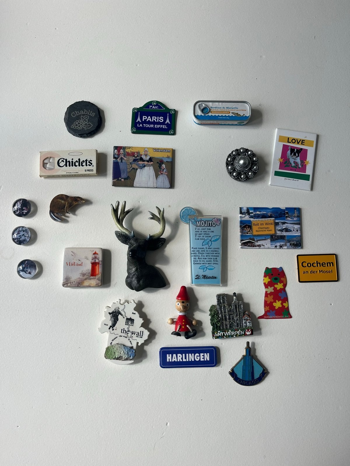 22 Magneetjes uit diverse plaatsen en landen, Ophalen of Verzenden, Gebruikt