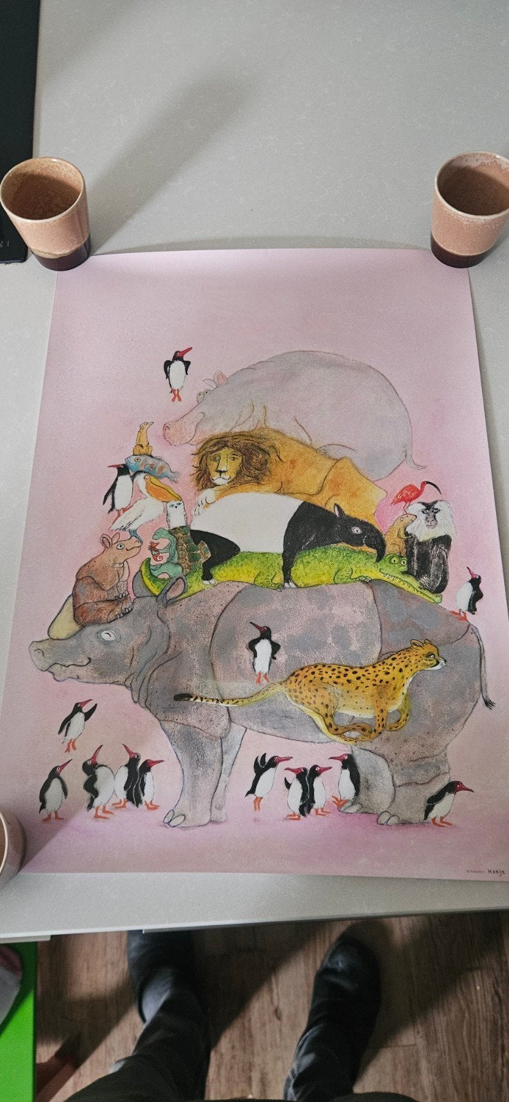 Jumping Pinguins A2 Poster KEK Amsterdam Fiep Westendorp, 50 – 75, Minder dan 50 cm, Oorspronkelijke maker, Nieuw