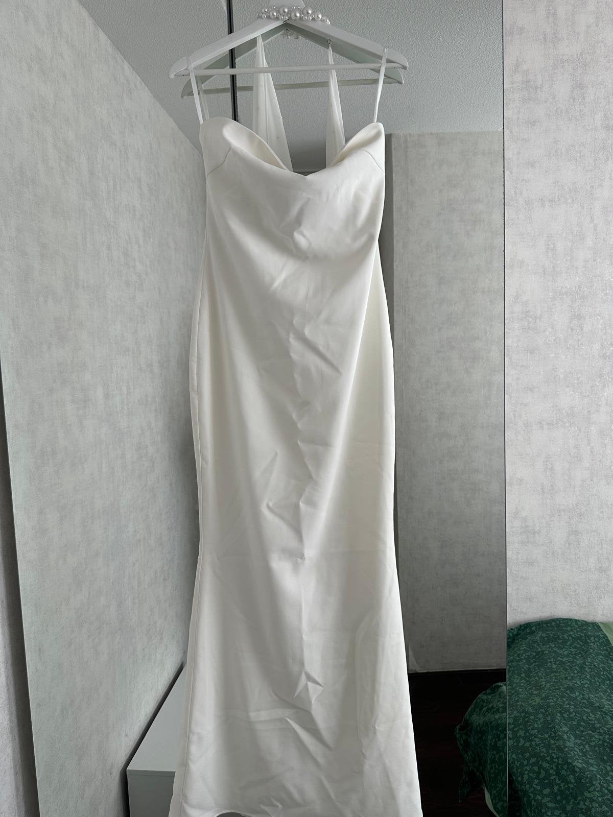 Witte Bandeau Maxi-Jurk met Cape, Kleding | Dames, Maat 38/40 (M), Wit, Nieuw, Ophalen of Verzenden