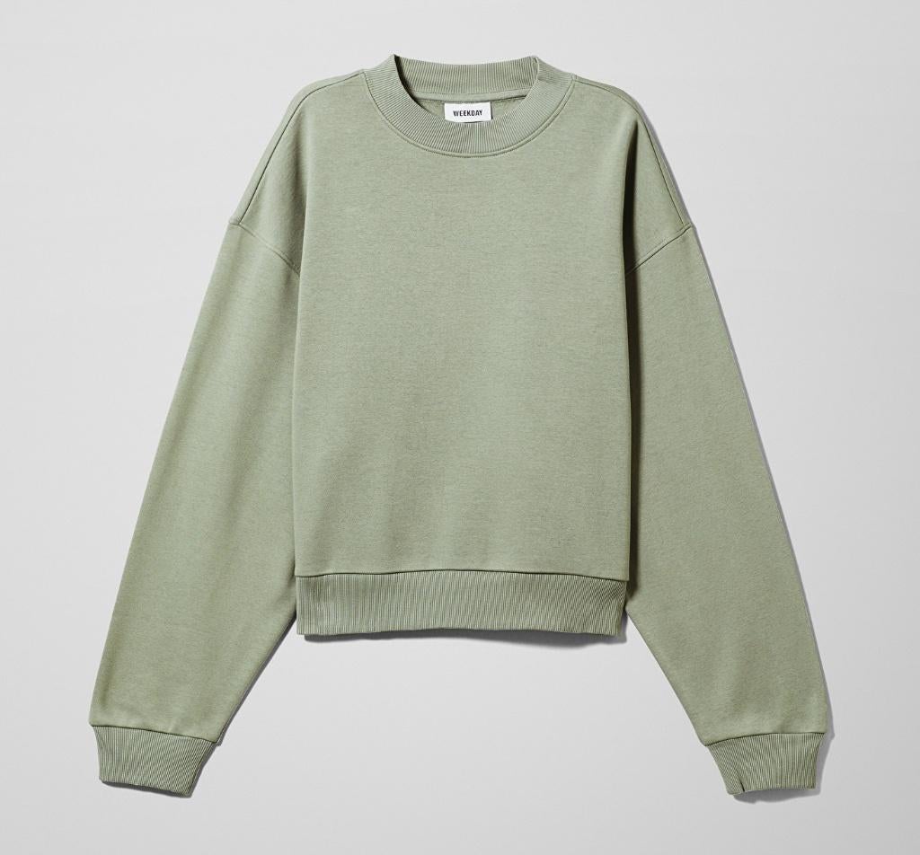 Weekday Amaze oversised sweatshirt sweater Sage Green XS, Nieuw, Weekday, Ophalen of Verzenden, Maat 34 (XS) of kleiner