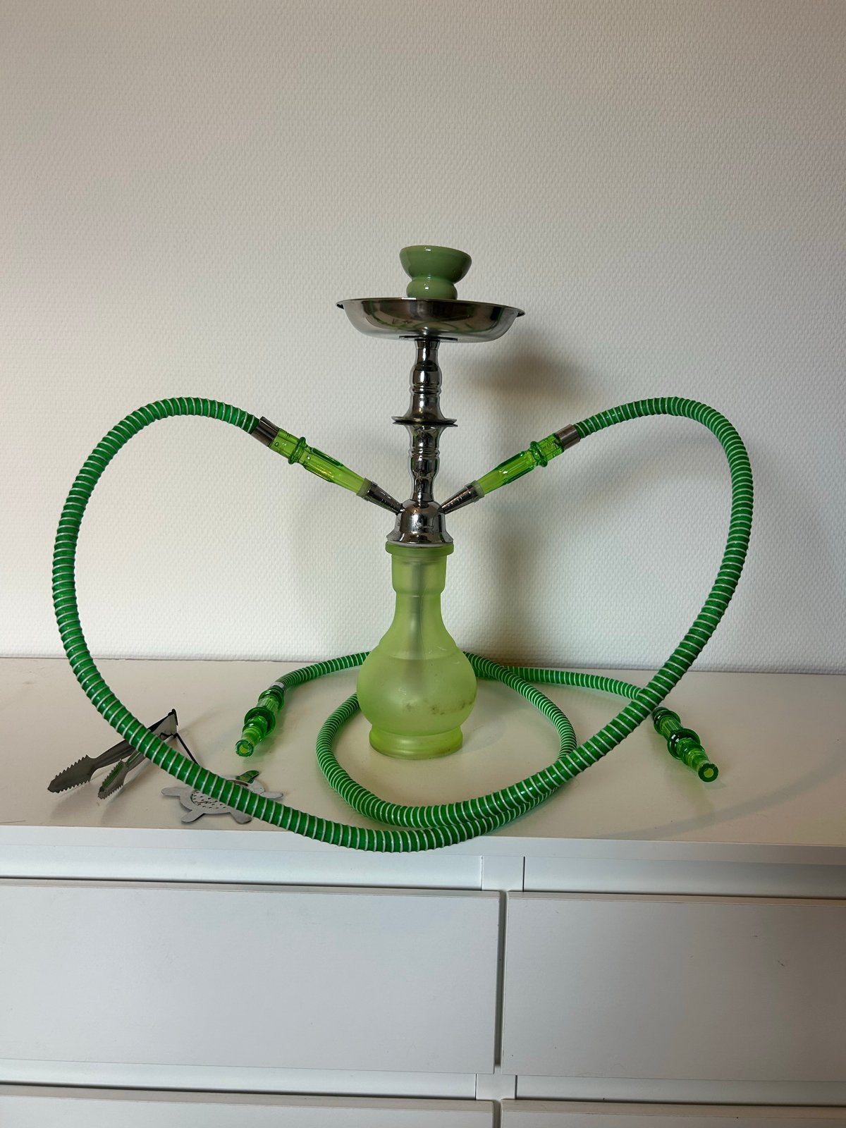 Shisha / Waterpijp 42 cm hoog met 2 slangen, Ophalen of Verzenden, Gebruikt, (Water)pijp