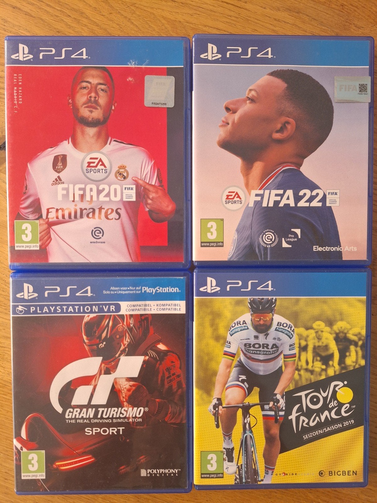 PS4 Games FIFA 20 en 22, Tour de France en Gran Turismo, Gebruikt, 1 speler, Virtual Reality, Ophalen of Verzenden