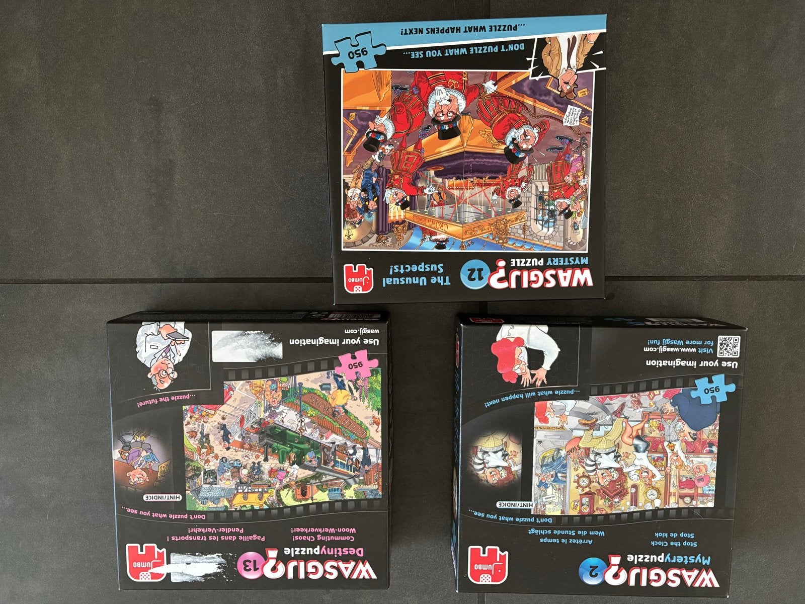 € 2,50 per stuk 3 Wasgij Legpuzzels, Een of twee spelers, Ophalen of Verzenden, Zo goed als nieuw