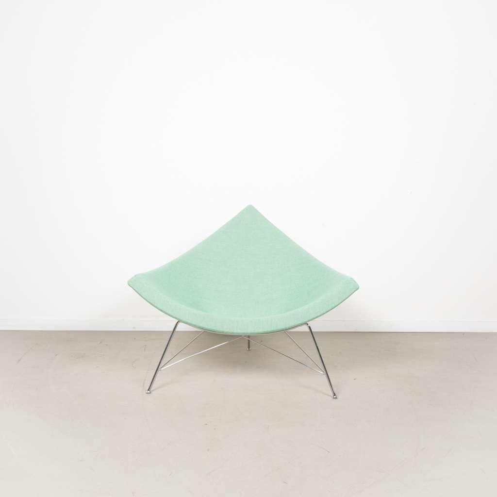 4x Vitra Coconut Fauteuil Mintgroen Stof – Chroom, Niet ingevuld, Niet ingevuld, Nieuw, 75 tot 100 cm