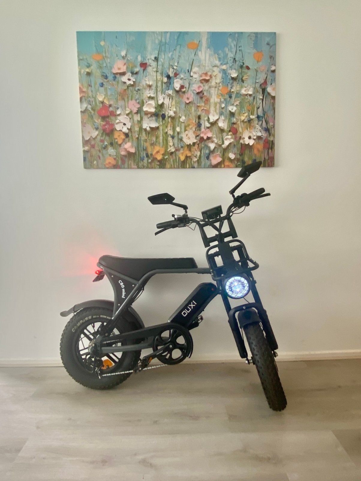 Nieuw | Mini Fatbike Ouxi C80 | Alarm | Spiegel | Nardo Grey, Nieuw, Minder dan 47 cm, 50 km per accu of meer, Ophalen