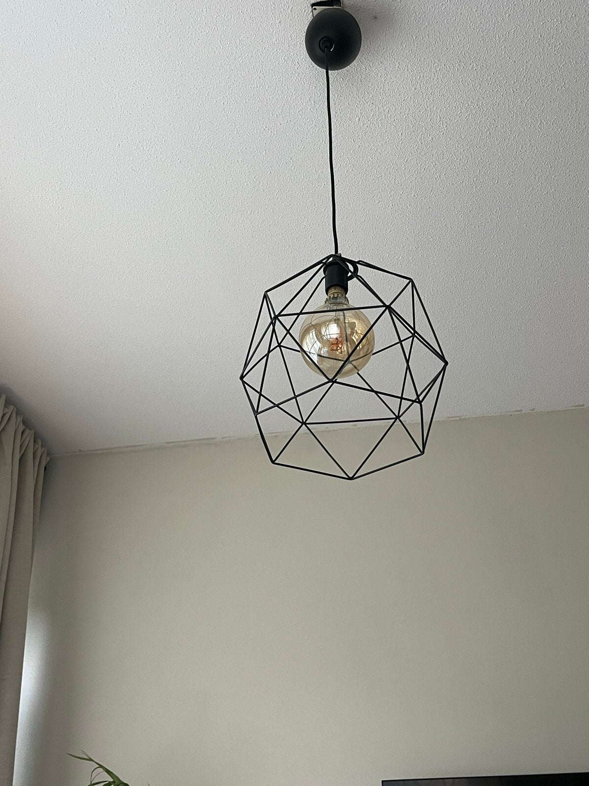 IKEA Hanglamp Zwart Geometrisch Design, Ophalen, Zo goed als nieuw, Metaal, E27 (groot)