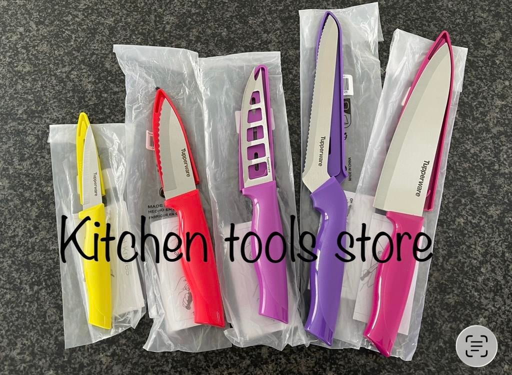 Tupperware Essentieel messen set ( 5x mes ) gratis snijplank, Ophalen of Verzenden, Nieuw, Overige typen