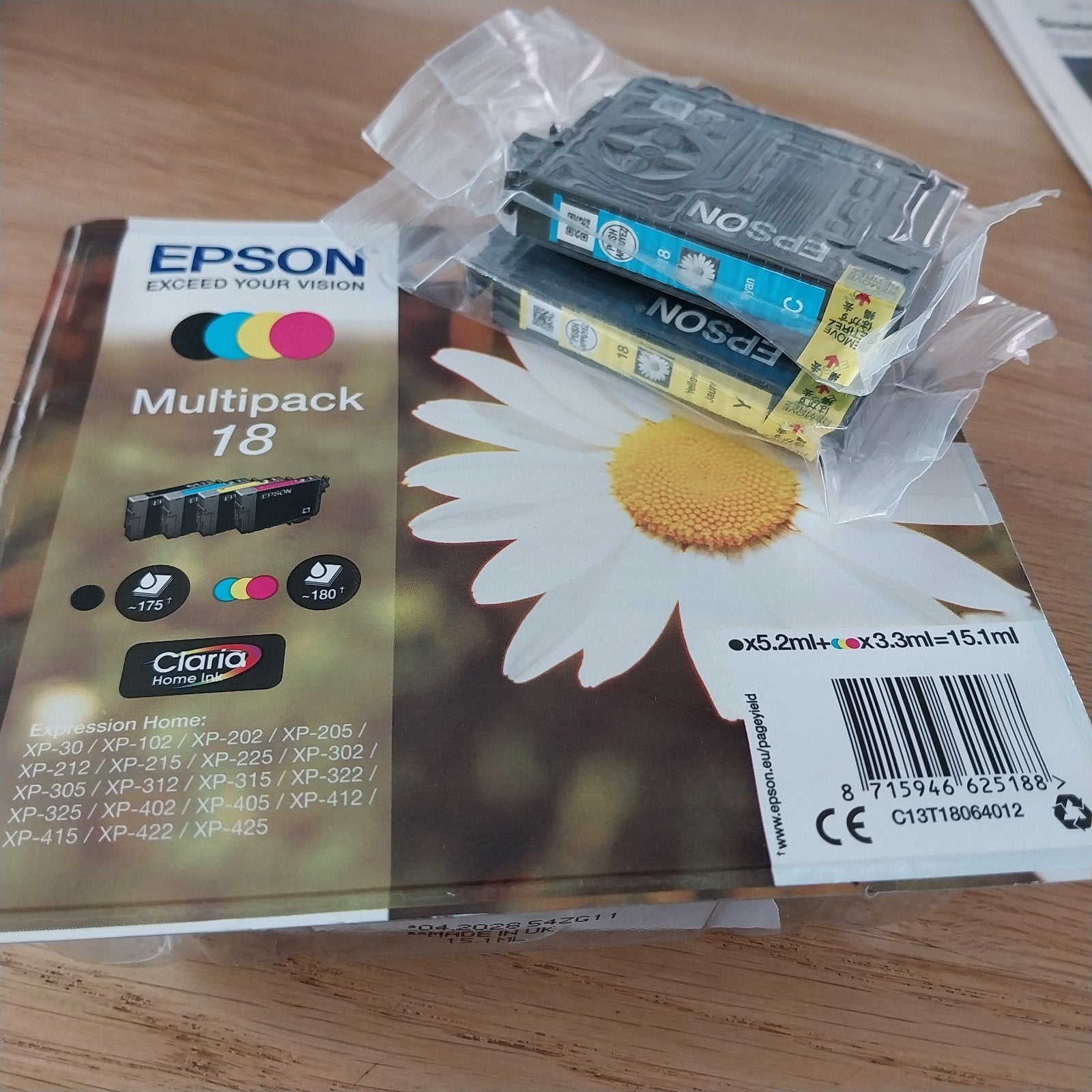 Epson Multipack 18 Cartridges + extra C en Y, Ophalen of Verzenden, Nieuw, Cartridge, Epson