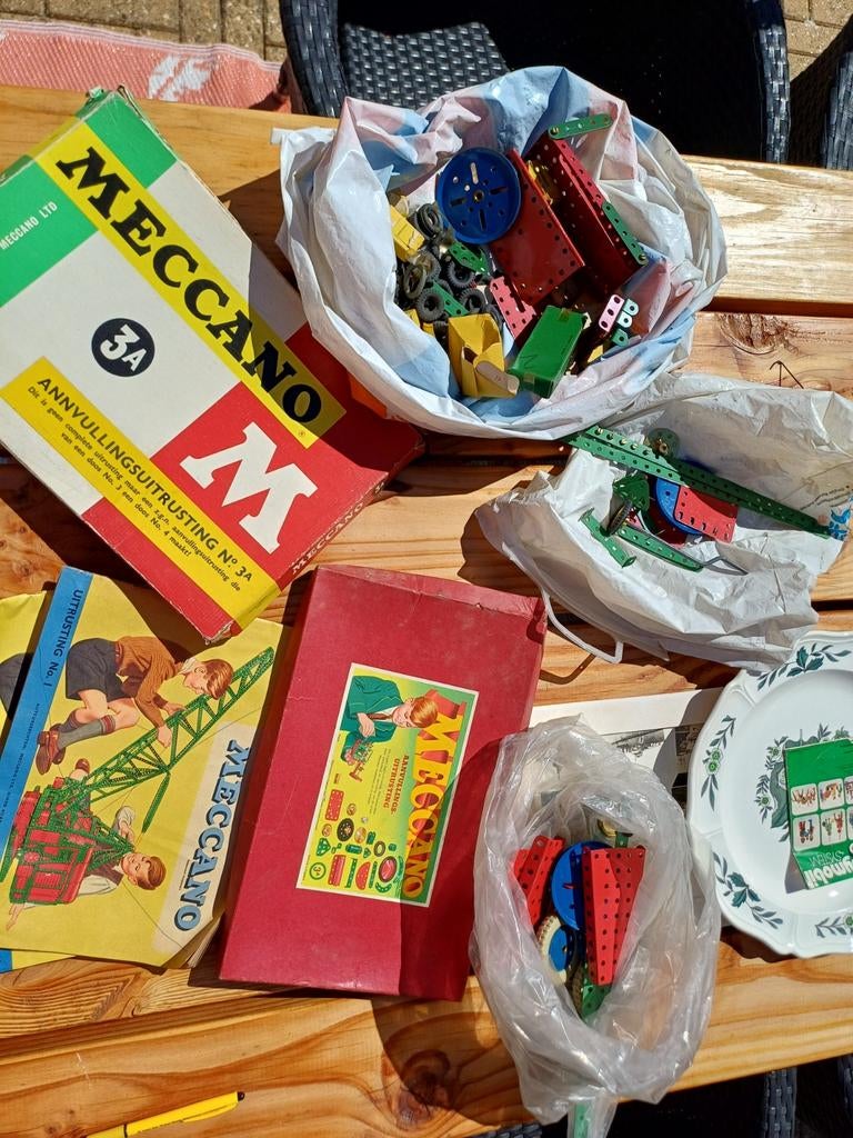 partij Meccano met boekjes, dozen leeg, Ophalen of Verzenden