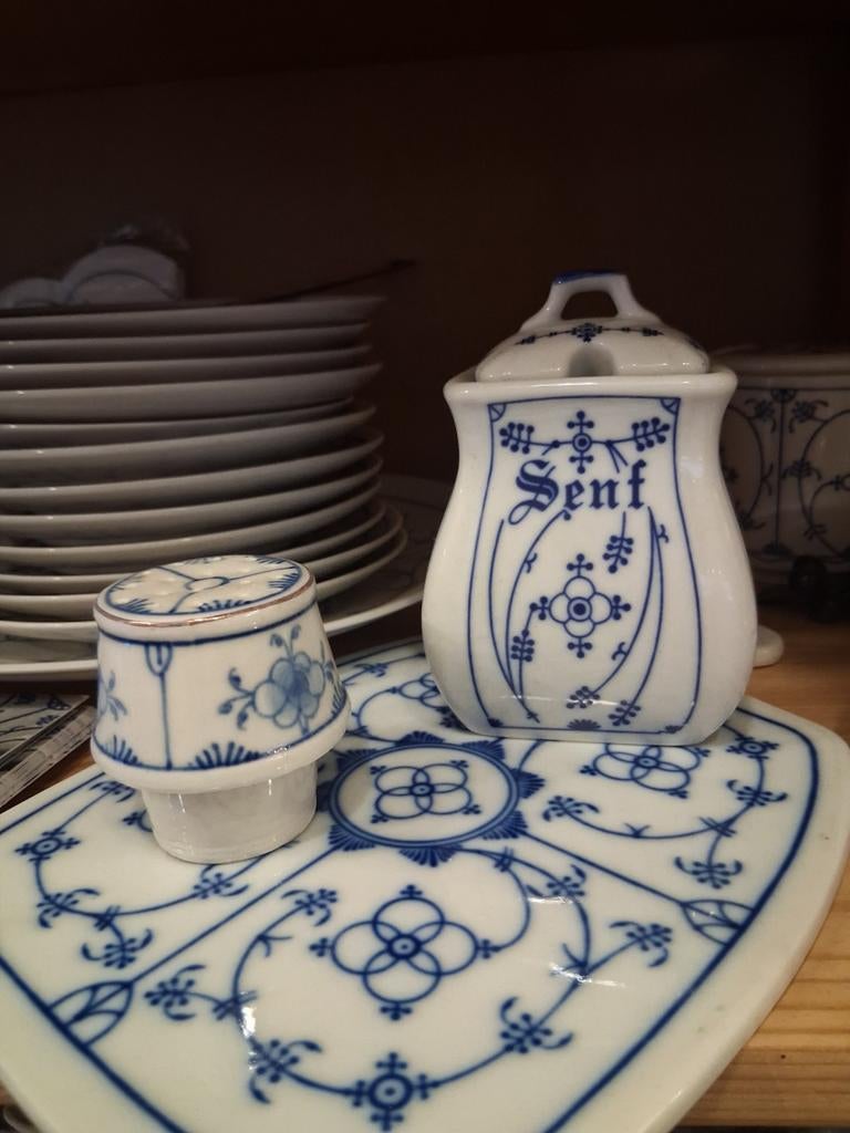 Blauw  saks serviesgoed Jäger kahla winkel webshop, Ophalen of Verzenden