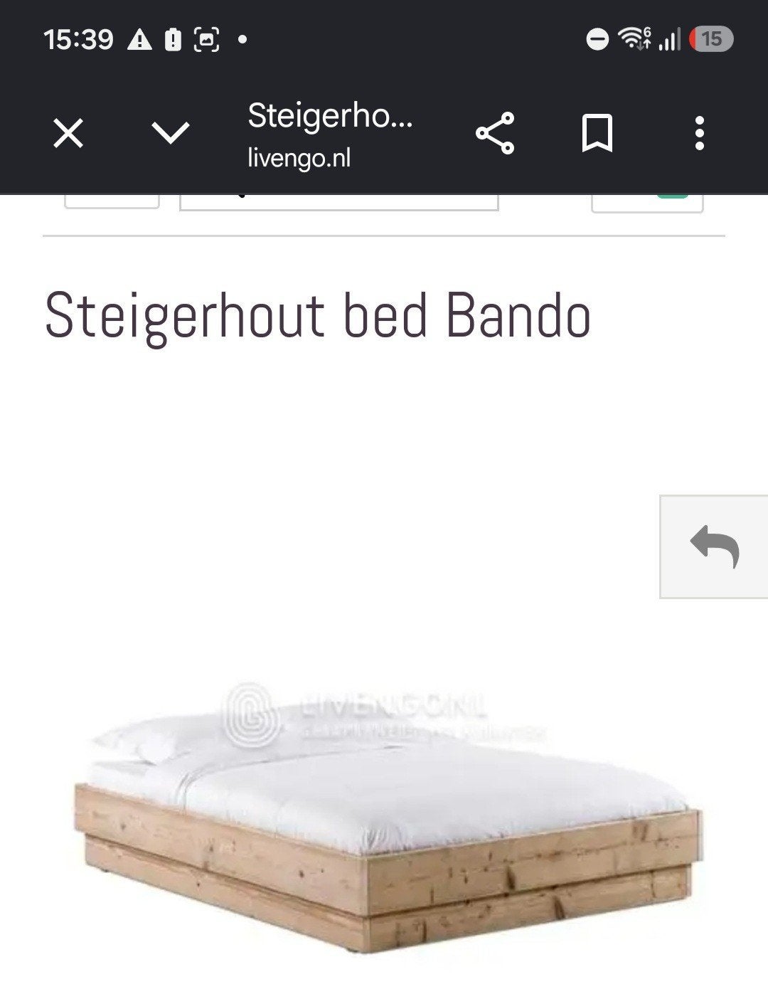 Steigerhouten bed Bando 180x200 met 2 nachtkastjes, Ophalen, Industrieel, robuust, Bruin, Steigerhout