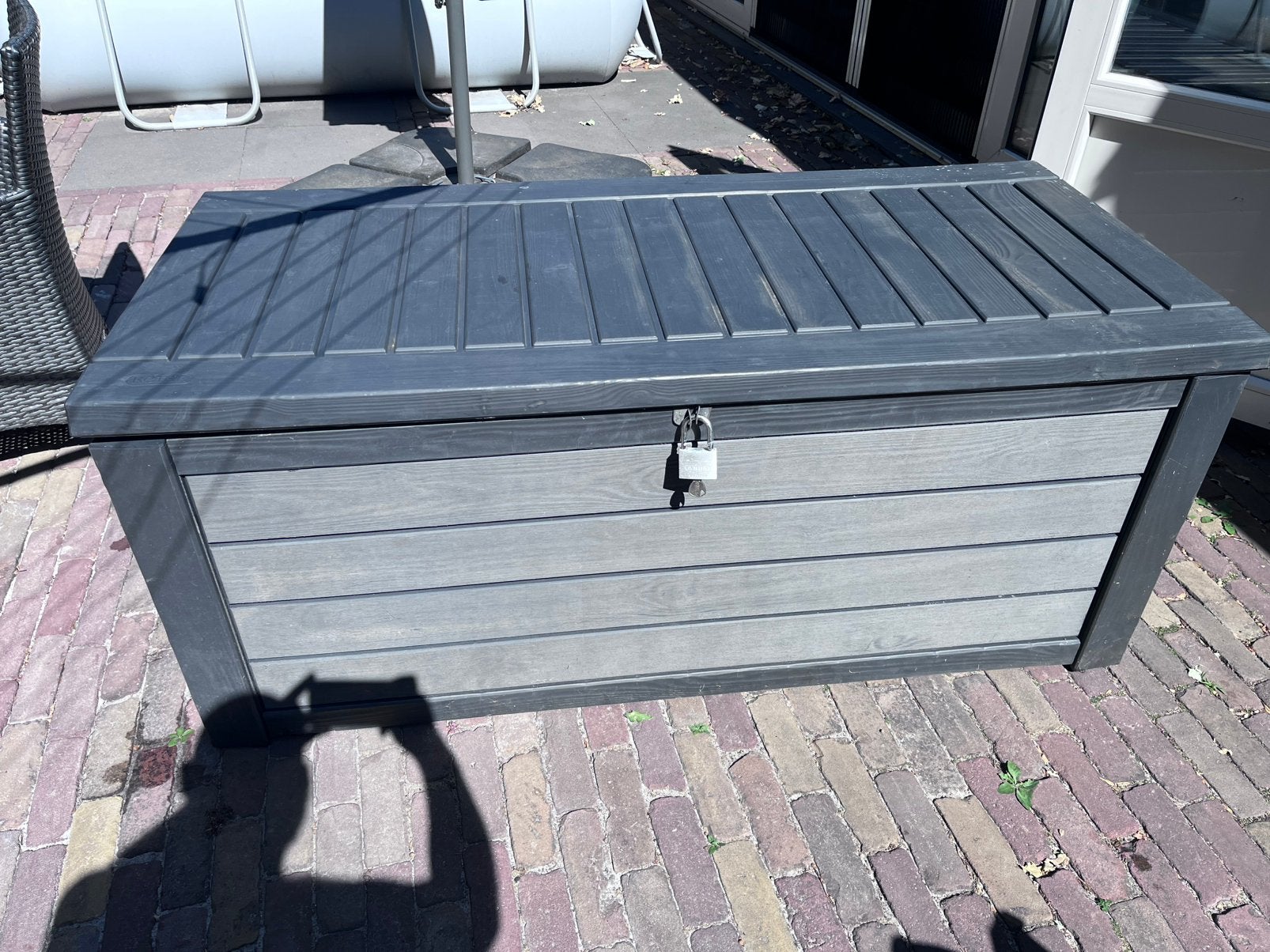 Ketter opbergbox groot inclusief hangslot voor buiten., Ophalen, Zo goed als nieuw, Kunststof, Overige typen