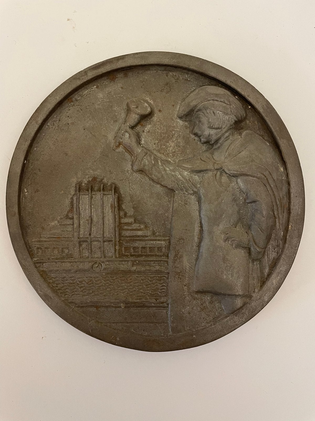 Historische Plaquette Tentoonstelling Brussel, Verzamelen, Ophalen of Verzenden, Gebruikt, Overige typen