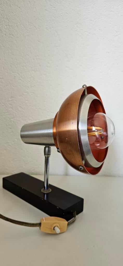 Vintage wandlamp koper/aluminium - Jaren '60/'70 design, Ophalen of Verzenden