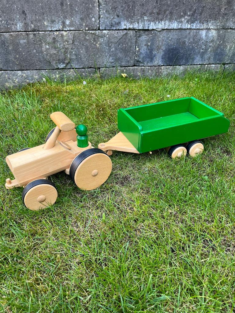 Tractor en wagen NIC, Kinderen en Baby's, Speelgoed | Houten speelgoed, Ophalen, Gebruikt