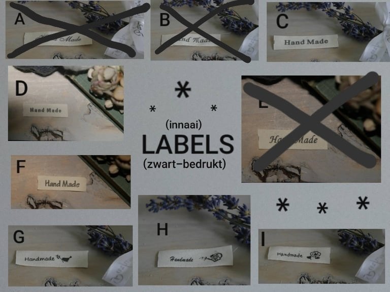 Leuke labels - innaailabels - met de tekst: handmade, Ophalen of Verzenden, Nieuw, Applicatie