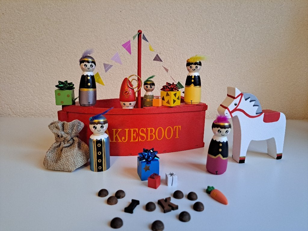 Pakjesboot sint en pieten pegdolls, Ophalen of Verzenden, Nieuw