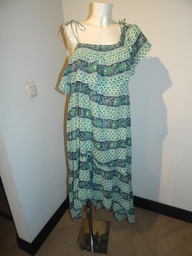 Antik Batik lange zomerjurk met ruches en print, maat 40, Maat 38/40 (M), Verzenden, Zo goed als nieuw, Antik Batik
