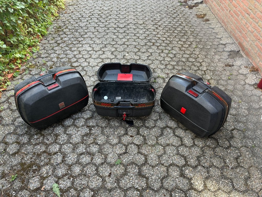 Givi kofferset 3 stuks 45 liter met rek, Ophalen, Gebruikt