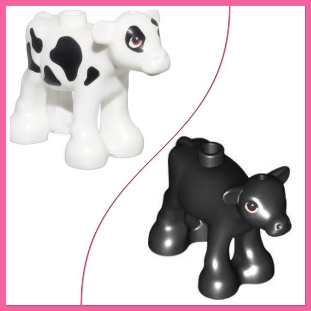 lego koe, kalfjes wit (4) en zwart (4), Ophalen of Verzenden, Nieuw, Accessoire, Lego