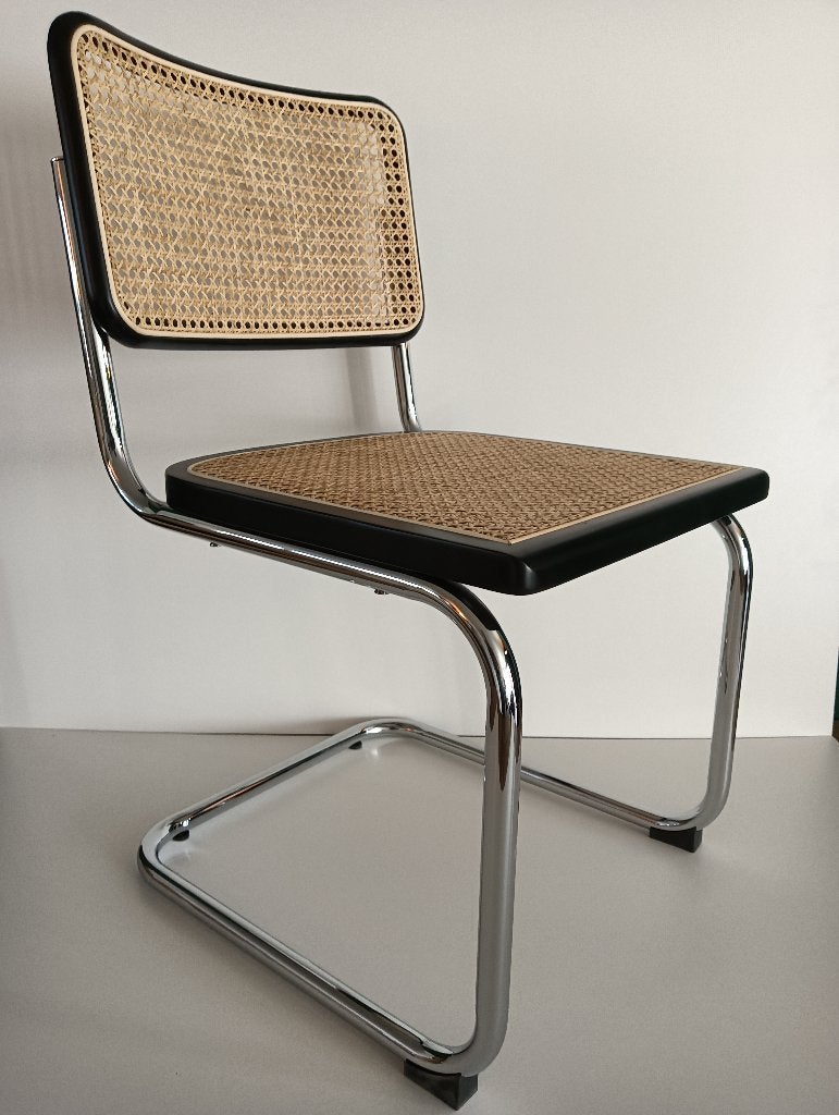 8x Thonet stijl Cesca Breuer buisstoel zwart rotan webbing, Huis en Inrichting, Stoelen, Hout, Zwart, Ophalen of Verzenden, Vijf, Zes of meer stoelen