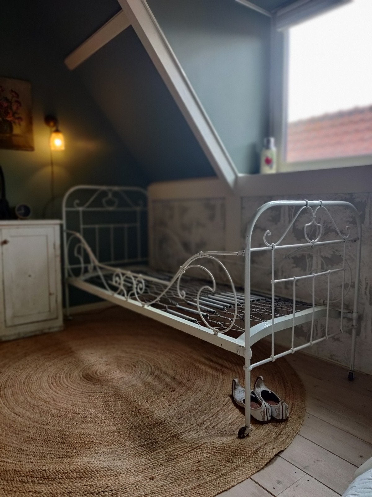 Antiek Frans ledikant, prinsessen bed, kinderkamer, Huis en Inrichting, Slaapkamer | Bedden, Gebruikt, Eenpersoons, 80 cm, 190 cm of minder
