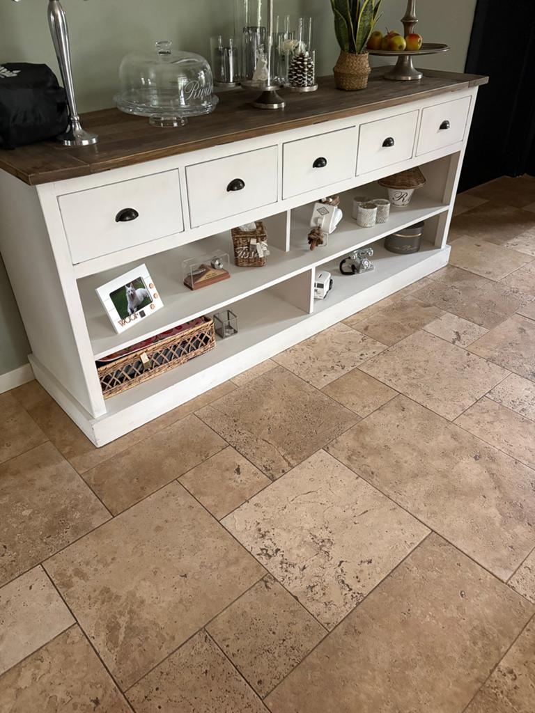Rivièra Maison dressoir met lades en open vakken, Ophalen, 150 tot 200 cm, Zo goed als nieuw, Met lade(s)