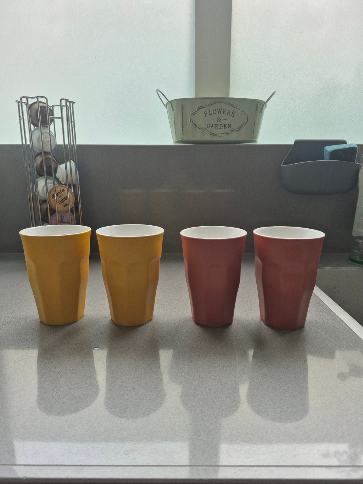 Hema mokken - 2x geel, 2x terracotta, Ophalen, Hema, Keramiek, Mok