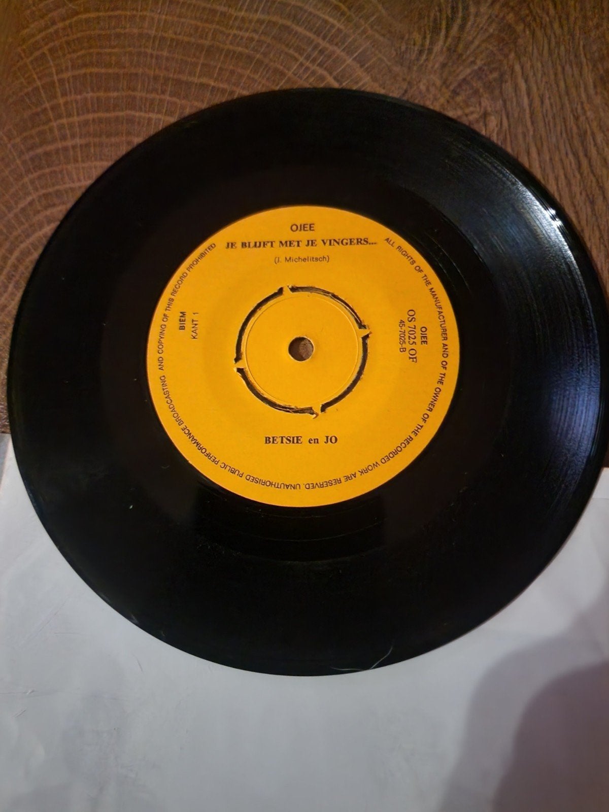 Betsie en Jo - Ojee, Je Blijft Met Je Vingers... (7 inch), Gebruikt, Originele persing, 7 inch, Ophalen of Verzenden