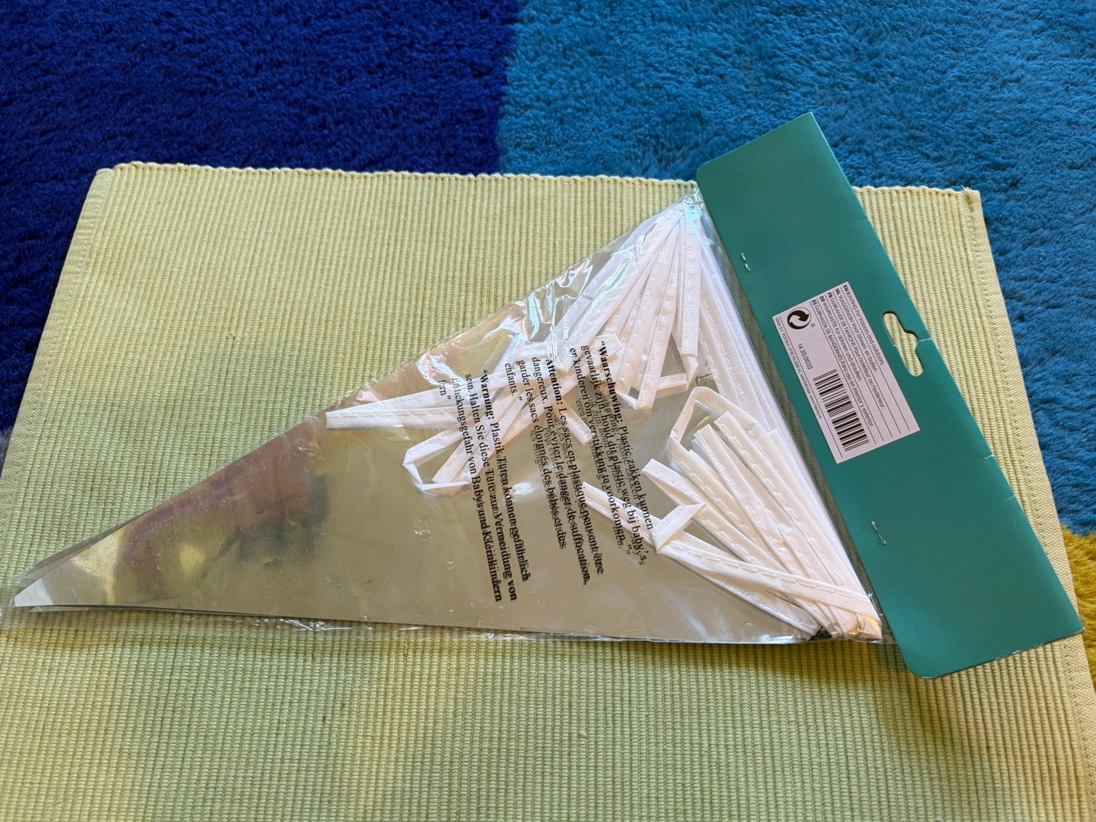 Zilveren vlaggenlijn + lint met knijpertjes HEMA, Ophalen of Verzenden, Nieuw, Versiering, Geboorte of Huwelijk
