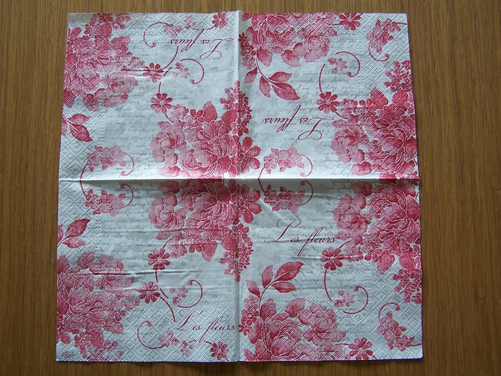 Servetten per stuk nr.10 (LES FLEURS), Nieuw, Meerkleurig, Ophalen of Verzenden, Papier of Karton