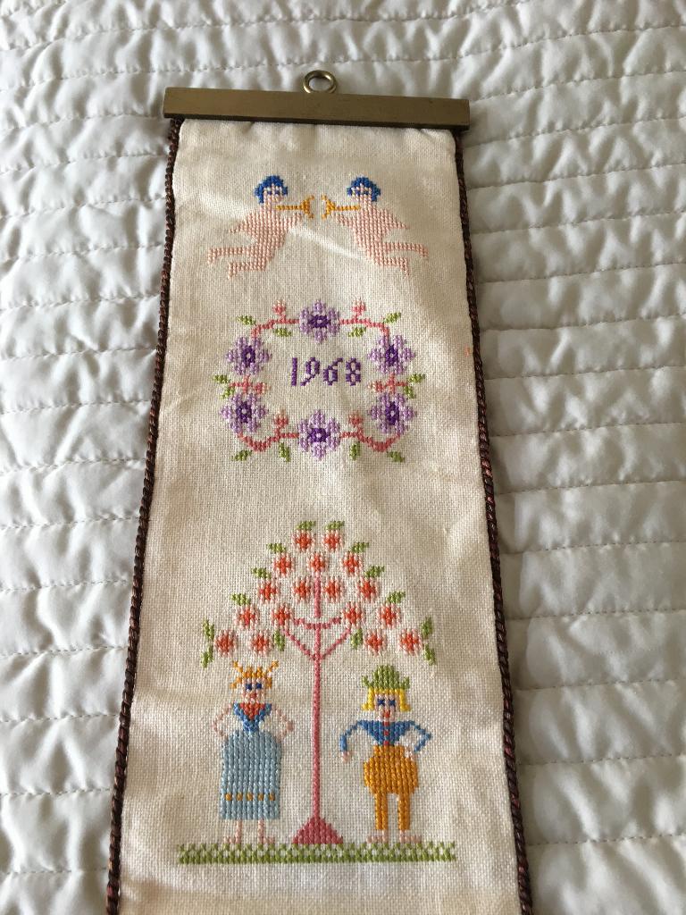 Schellekoord, belkoord, vintage, Rozen en Levensboom 1968, Hobby en Vrije tijd, Borduren en Borduurmachines, Ophalen of Verzenden