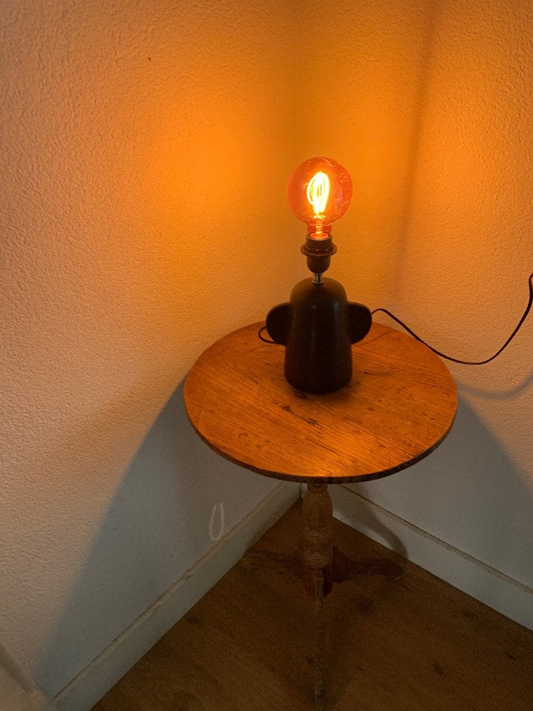 Schemerlamp zwart met oortjes, Zwart, Ophalen, Gebruikt, Schemerlamp