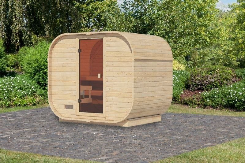 Barrel Sauna Quadro 1 Plus" voor 3-4 personen, Ophalen, Fins of Traditioneel, Sauna Service, Info@saunaservice.nl