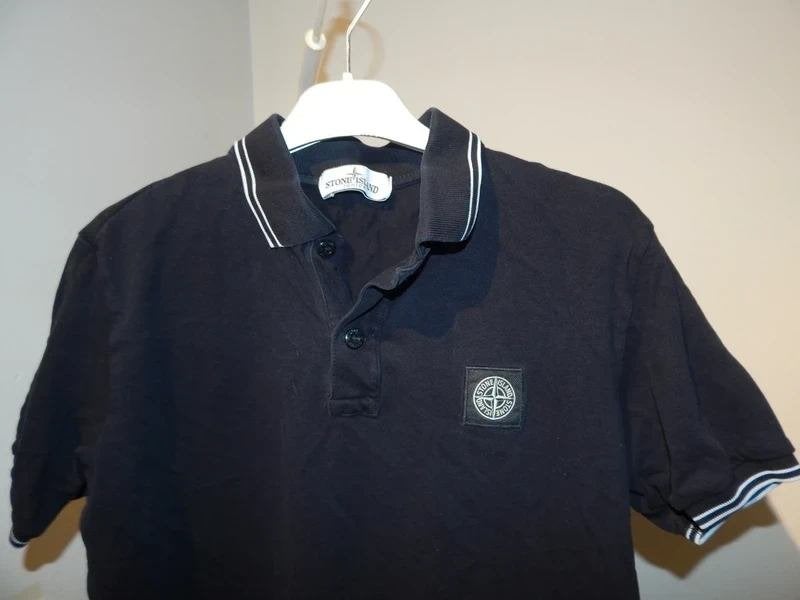 Stone Island zwarte polo witte accenten embleem 14Y, Gebruikt, Verzenden, Stone Island, Shirt of Longsleeve