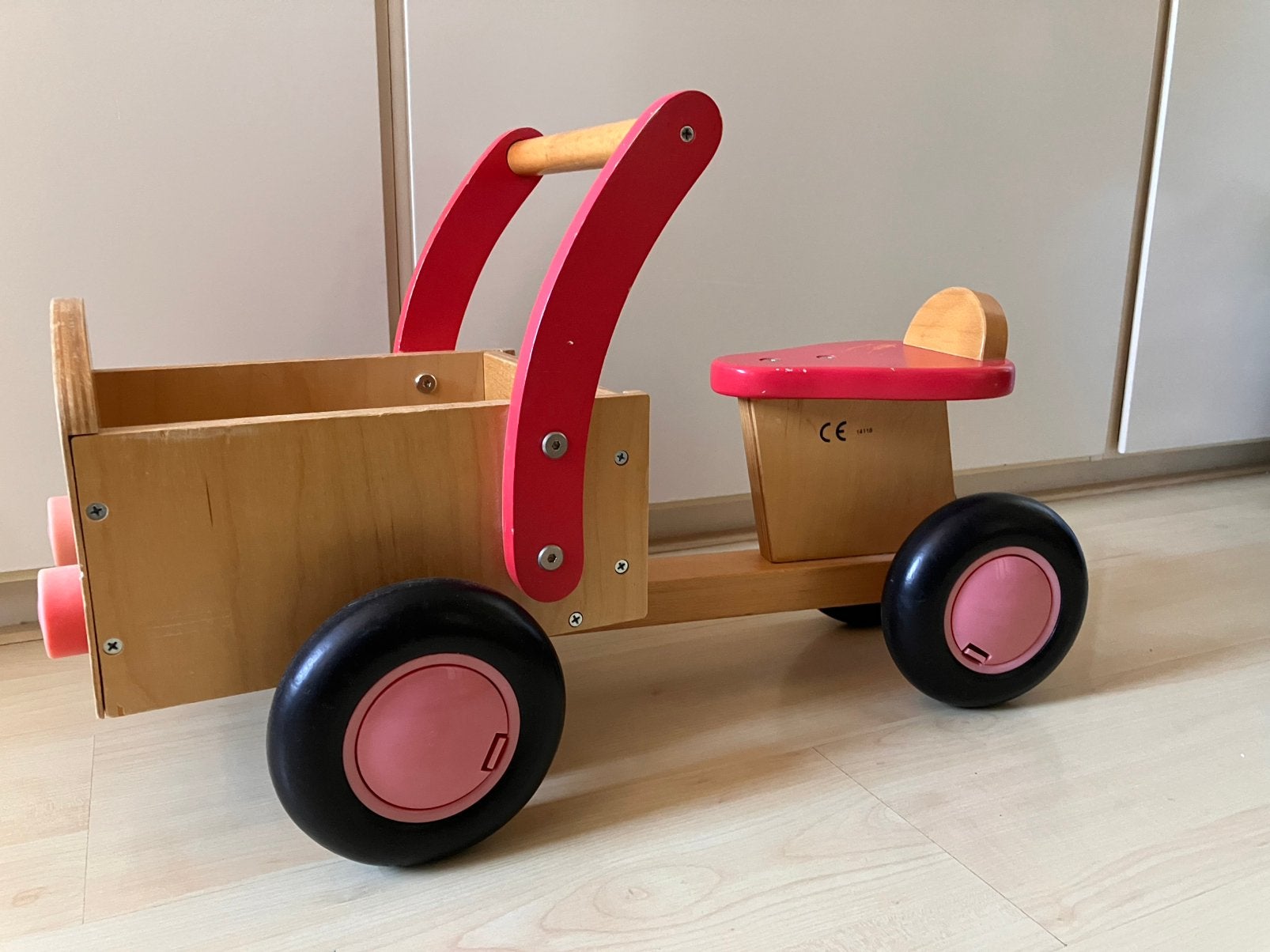 Houten kinderbakfietsje, Ophalen, Gebruikt, Loopfiets