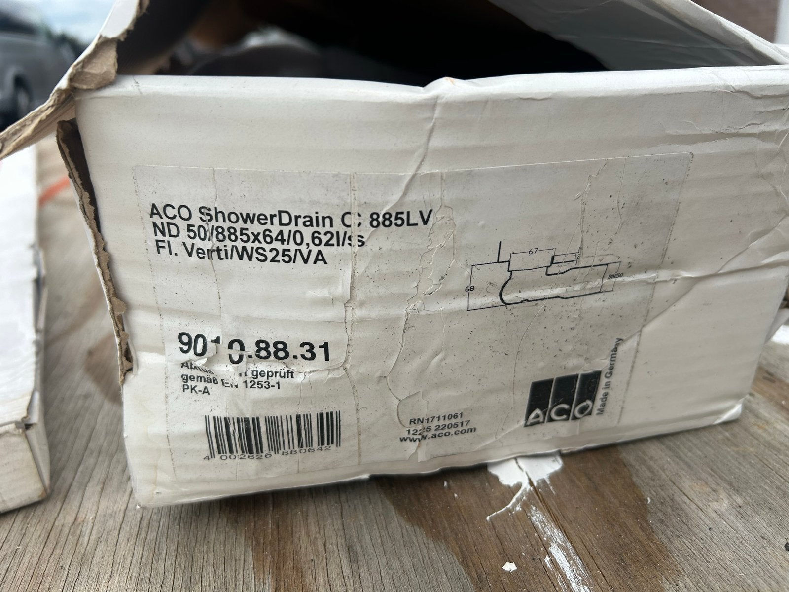 ACO ShowerDrain C 885LV Douchegoot - Nieuw in doos, Ophalen, Nieuw, Douche