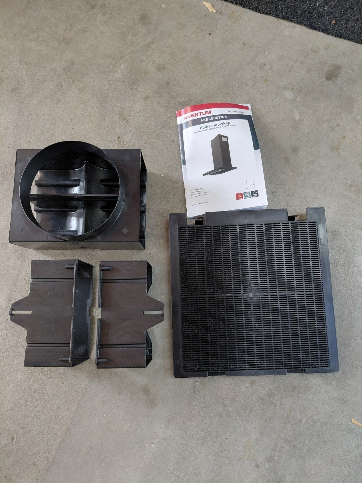 Inventum AKB6000ZWA recirculatiemateriaal + koolstoffilter, Ophalen, Wandschouwkap, Recirculatie