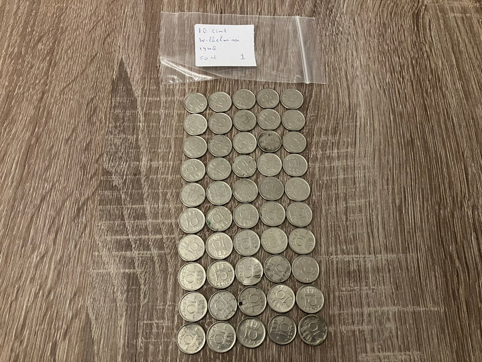 10 cent gulden 1948 jaar 50 stuks., Postzegels en Munten, Ophalen of Verzenden, Koningin Wilhelmina, 10 cent, Setje