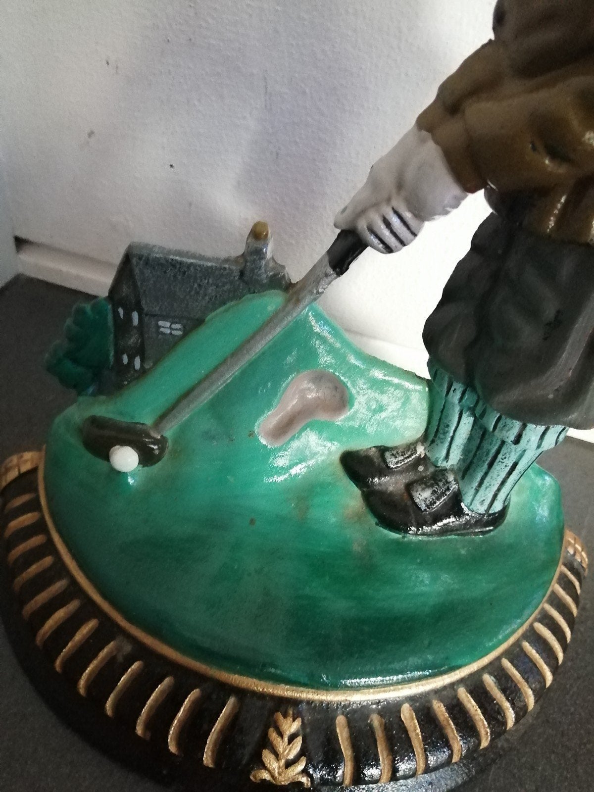 Oude zware gietijzeren deur stopper golf 30x24 cm topstaat, Ophalen of Verzenden