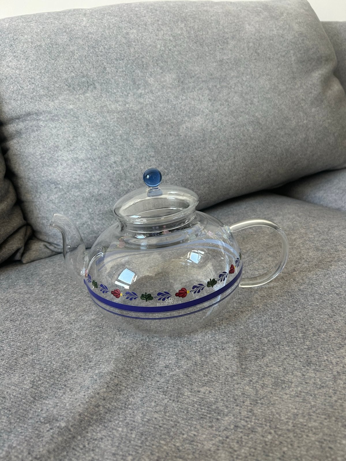 Royal Boch Boerenbont Glazen theepot, Theepot/fluitketel, Glas, Ophalen of Verzenden, Zo goed als nieuw