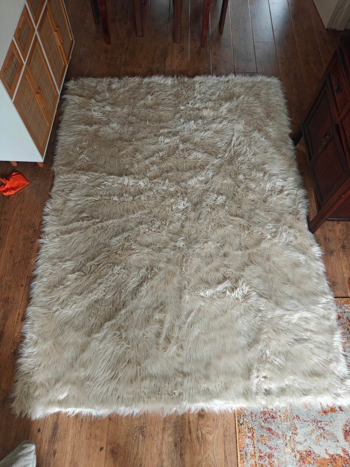 NIEUW- Zacht crèmekleurig hoogpolig vloerkleed, Ophalen, Modern, Comfortabel, Hoogpolig, Gebruikt, 150 tot 200 cm