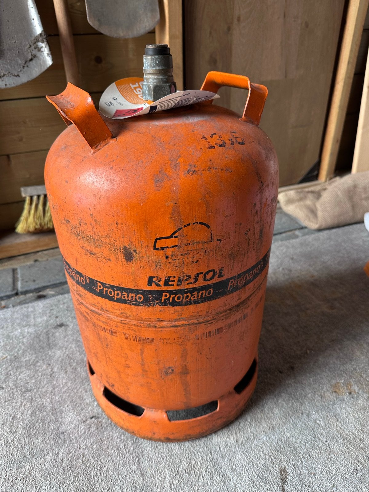 Spaanse gasfles Repsol propaan, Ophalen, Gebruikt