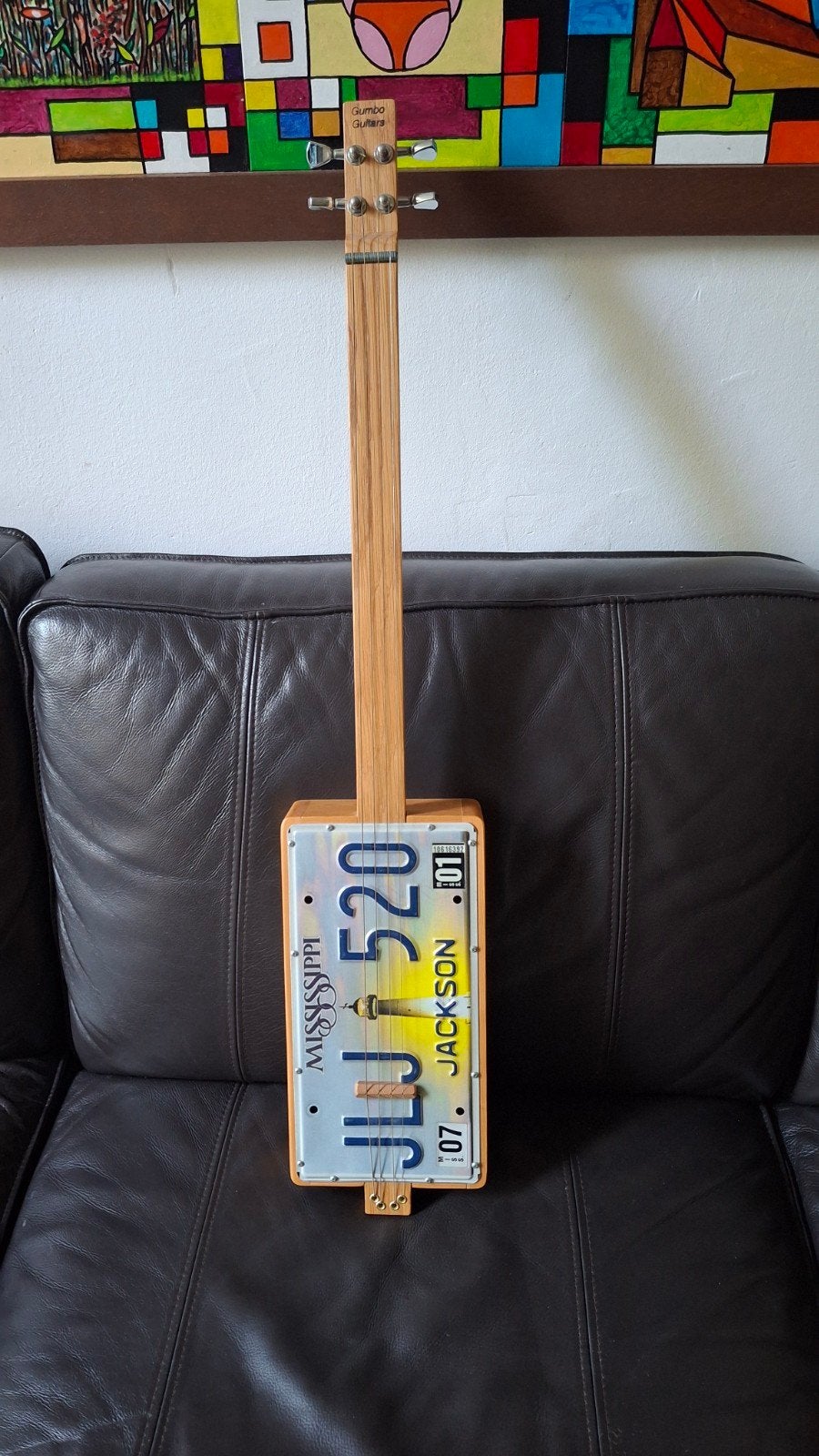 Unieke Handgemaakte Gumbo Guitars Cigar Box Kitaar + AG-1006, Ophalen of Verzenden, Klassieke of Spaanse gitaar